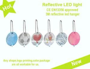 พวงกุญแจพีวีซีสะท้อนแสงกับไฟ LED ภายใน